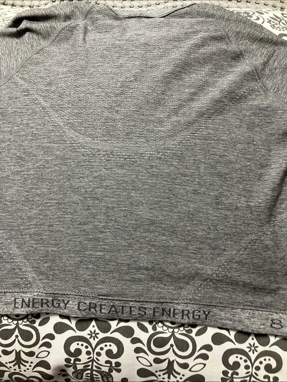 Lululemon Swiftly Tech Cropped Short-Sleeve Shirt 2.0 Sz 8 in Slate / White - Picture 9 of 9